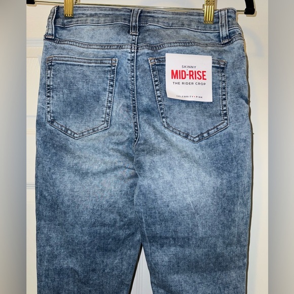 NWT Celebrity Pink Mid-Rise Skinny Jeans in Blue - Picture 4 of 7